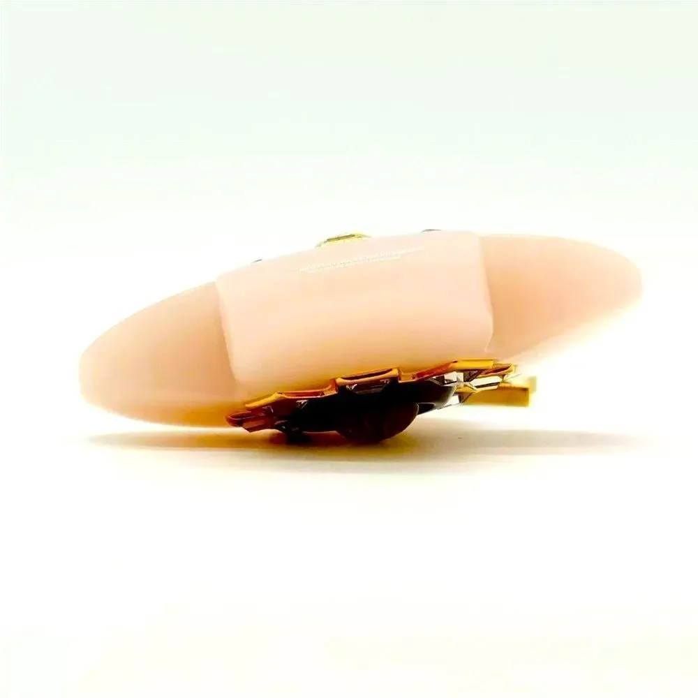 Auth Louis Vuitton Goldtone Pink Fleur D'Etoile Key Holder Bag Charm